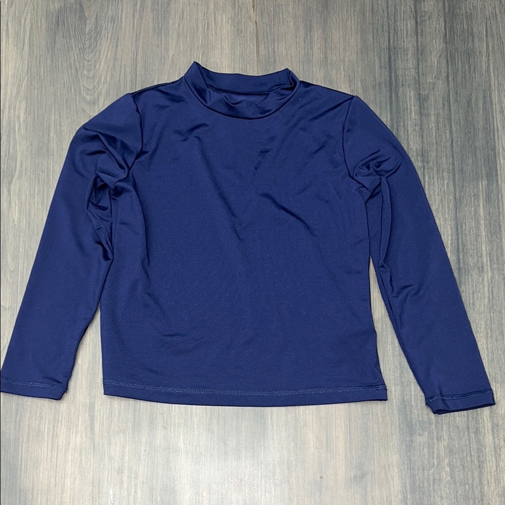 Cat & Jack Deep Blue Long Sleeve Rash Guard Shirt Size 8